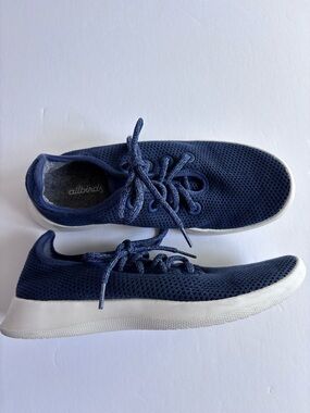 allbirds Womens’s Navy Blue Tree Runners - Lightweight Casual Sneakers